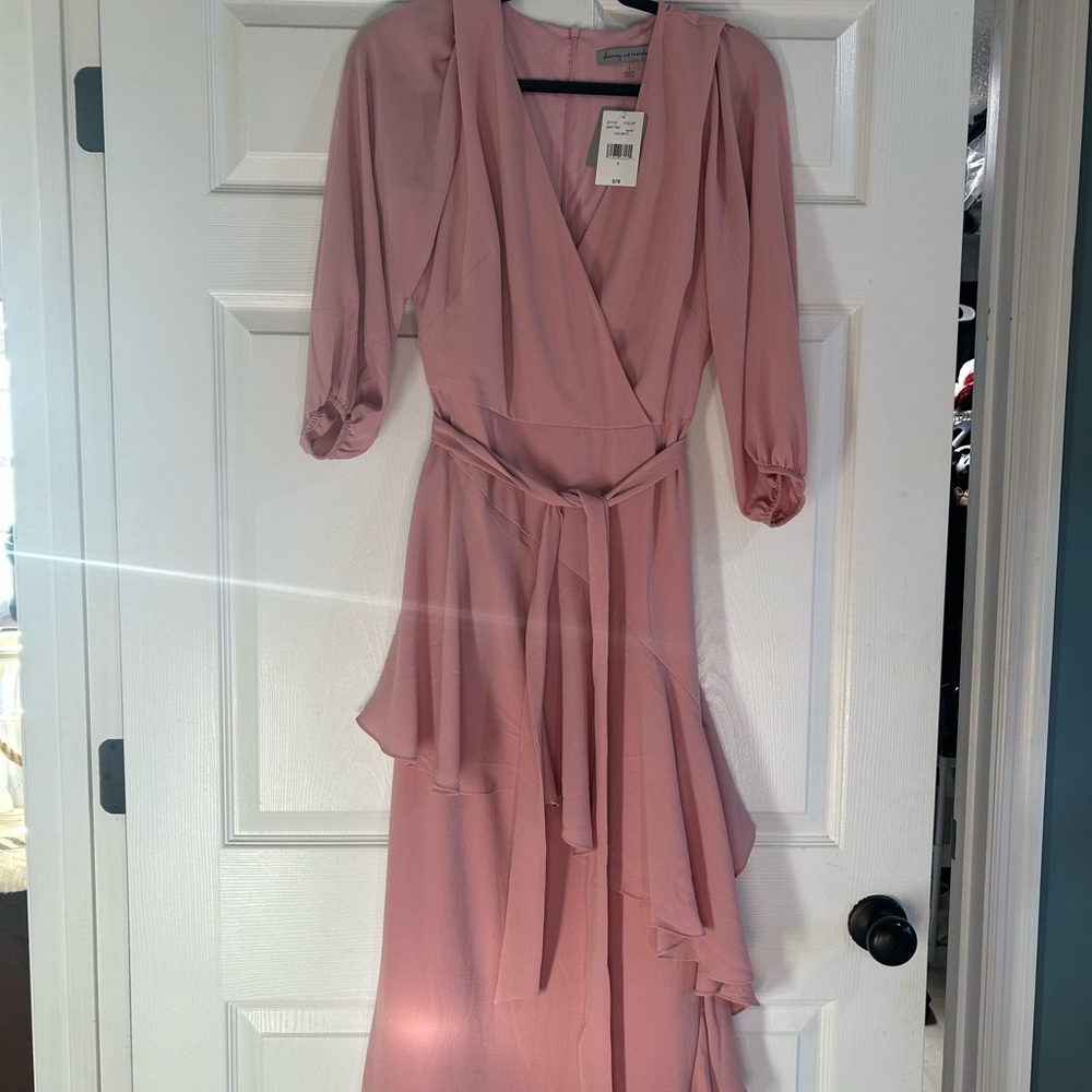Danny & Nicole Asymmetrical Pink Dress
